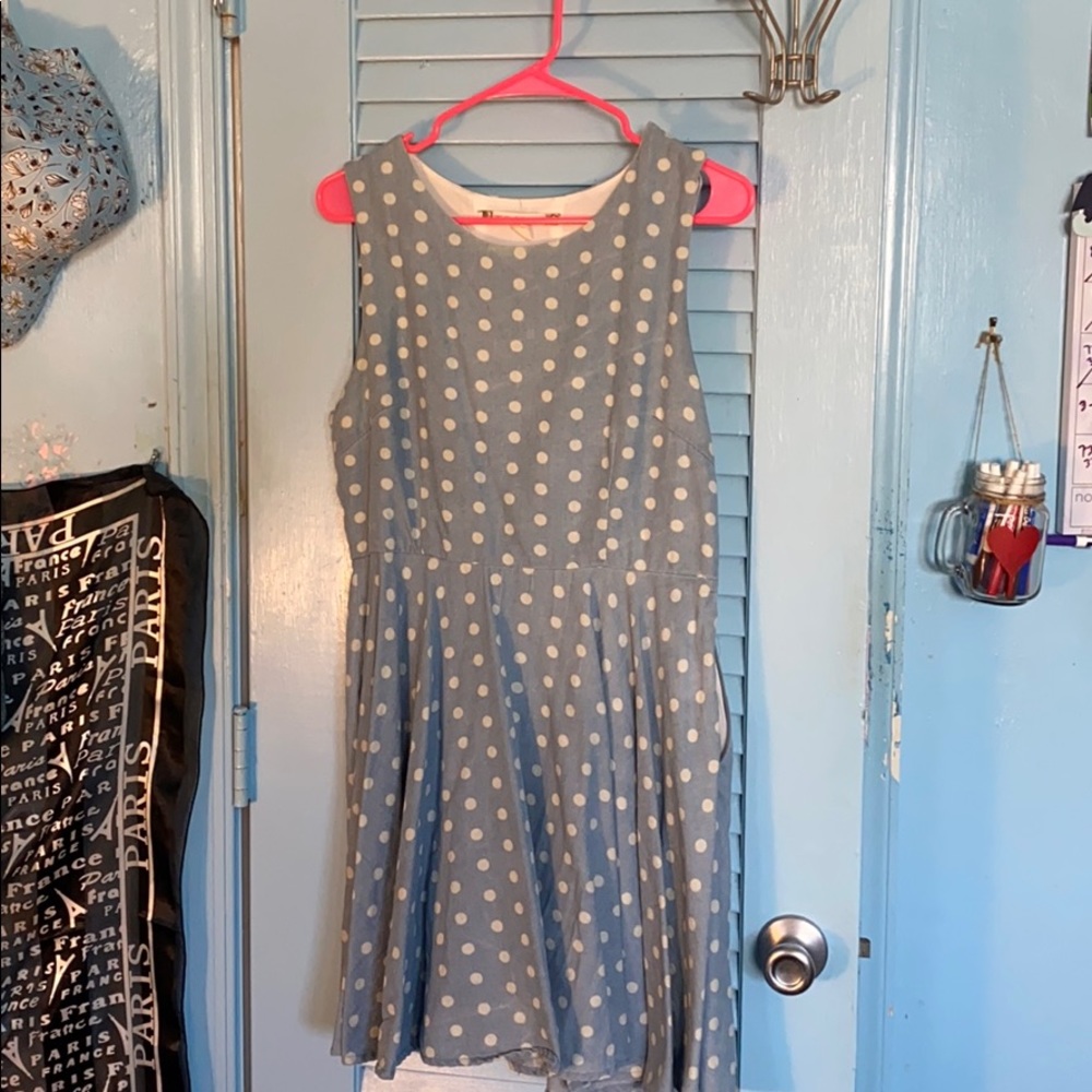 Light Blue Polka Dot Dress